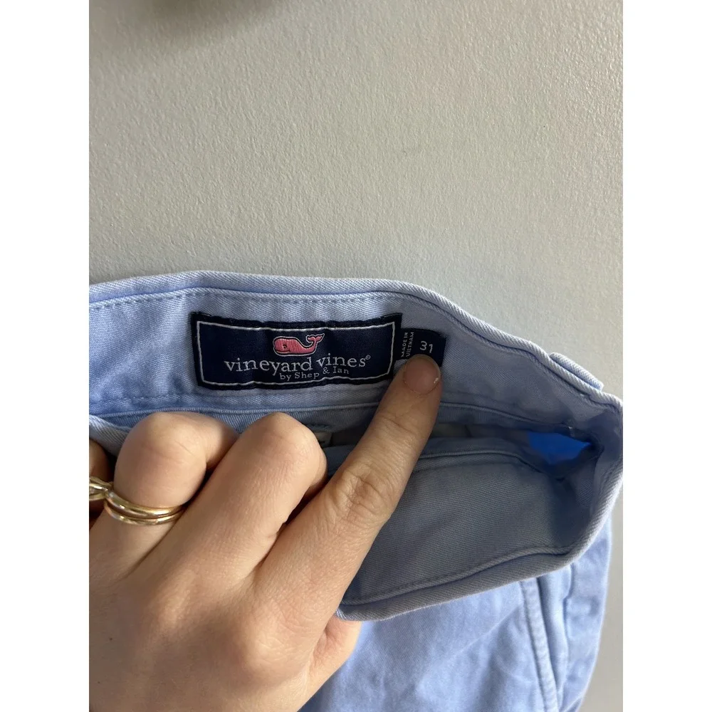 Vineyard Vines Mens Breaker Shorts Light Blue Cotton Twill Chino 31